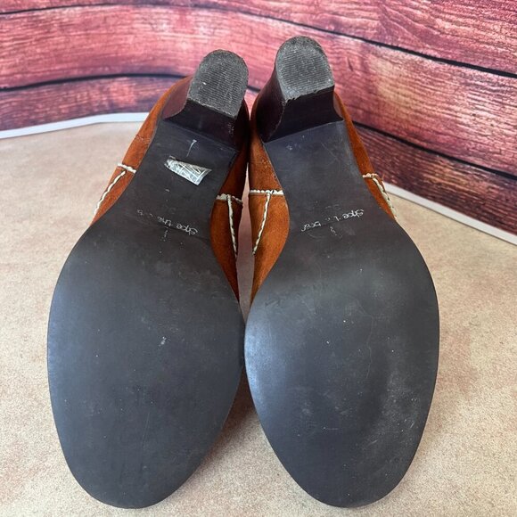 Shoe The Bear Bijou Caramel Suede Ankle Back Zip Booties - Picture 10 of 16